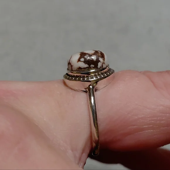 Dainty Wild Horse Jasper Sterling Silver Ring